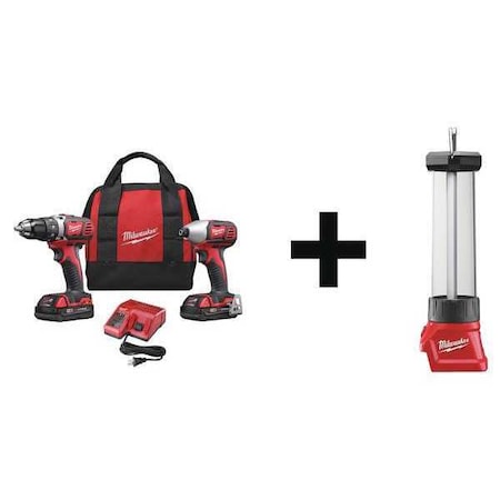M18 Cordless LITHIUM-ION 2-Tool Combo Kit + M18 Trouble Light w/ USB Charging MPN:2691-22, 2363-20