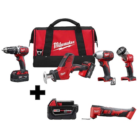 M18 Cordless LITHIUM-ION 4-Tool Combo Kit + M18 Cordless Multi-Tool + M18 XC5.0 Battery MPN:2695-24, 48-11-1850, 2626-20