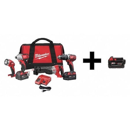 M18 XC 4.0 Extended Capacity Battery Pack + M18 Cordless LI-ION 4-Tool Combo Kit MPN:2696-24 / 48-11-1840