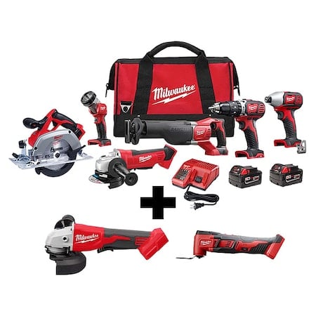 M18 Cordless 6-Tool Combo Kit + M18 Cordless Multi-Tool + M18 Brushless 4-1/2