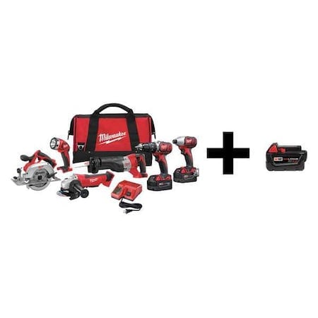 M18 Cordless 6-Tool Combo Kit + M18 XC 4.0 Battery Pack MPN:2696-26 / 48-11-1840