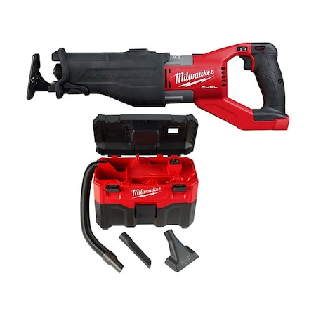 M18 2-Gallon Wet/Dry Vacuum + M18 FUEL SUPER SAWZALL Reciprocating Saw MPN:2722-20, 0880-20