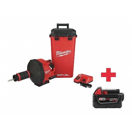 M18 FUEL Drain Snake w/ CABLE DRIVE with 5/16 in Cable + M18 XC5.0 Battery MPN:2772A-21, 48-11-1850