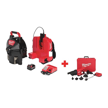 50 ft Cordless Drain Cleaning Machine, 18V MPN:2775B-211, 2572B-21