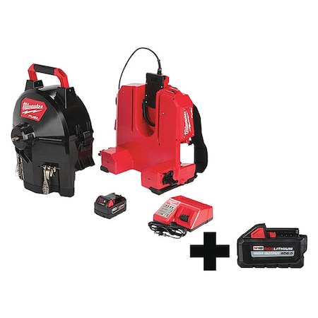 100 ft Cordless Drain Cleaning Machine, 18.0 MPN:2775B-211, 48-11-1865
