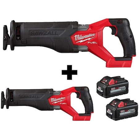 M18 FUEL SAWZALL Recip Saws (2 Included) + M18 HIGH OUTPUT XC6.0 Batteries (2 Pk) MPN:2821-20, 2821-20, 48-11-1862