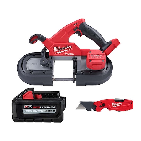 M18 FUEL Bandsaw + FASTBACK 6-IN-1 Folding Utility Knife + M18 HIGH OUTPUT XC6.0 Battery MPN:2829S-20, 48-11-1865, 48-22-1505