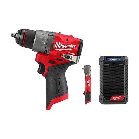 M12 FUEL Drill + Radio + Impact Wrench MPN:3403-20, 2951-20, 2565-20
