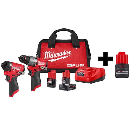 M12 FUEL 2-Tool Combo Kit + M12 HIGH OUTPUT CP2.5 Battery Pack MPN:3497-22, 48-11-2425