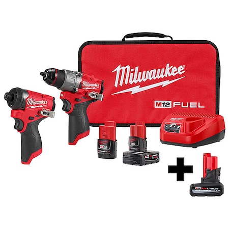 M12 FUEL 2-Tool Combo Kit + M12 HIGH OUTPUT XC5.0 Battery Pack MPN:3497-22, 48-11-2450