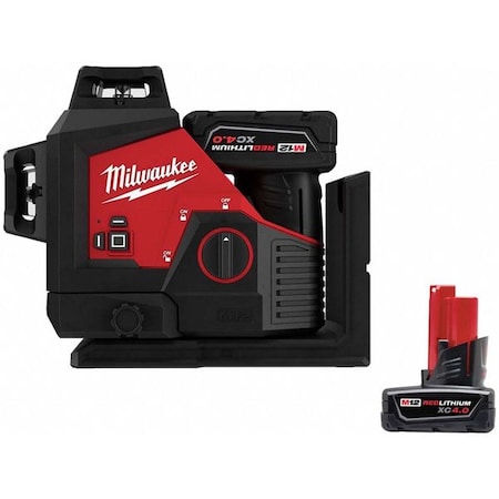 M12 Green 360-Degree 3-Plane Laser Kit + M12 XC 4.0 Battery Pack MPN:3632-21, 48-11-2440