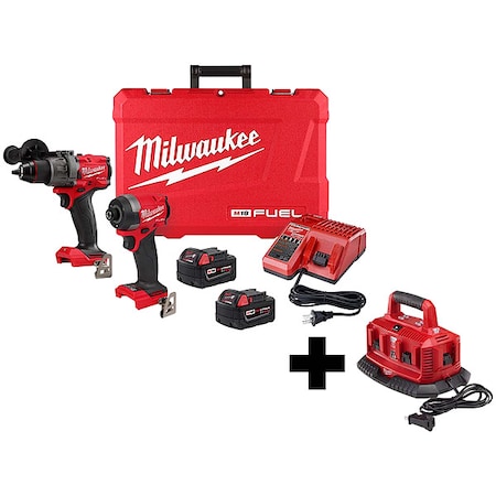 M18 FUEL 2-Tool Combo Kit + M18 Six Pack Sequential Charger MPN:3697-22, 48-59-1806