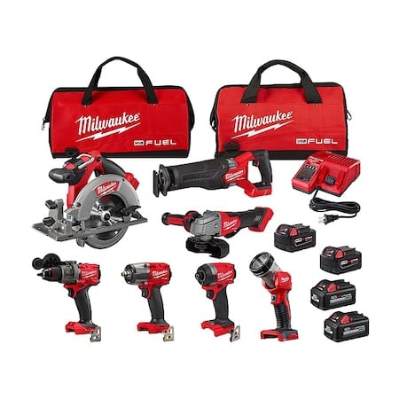 M18 FUEL 7-Tool Combo Kit + M18 HIGH OUTPUT XC6.0 Batteries (2 Pk) MPN:3697-27, 48-11-1862