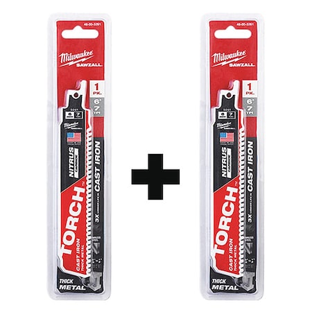 6 in x 7 TPI, Reciprocating Saw Blade Combo Pack MPN:48-00-5261, 48-00-5261