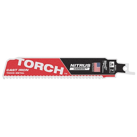 6 in. 8 TPI SAWZALL THE TORCH w/ Nitrus Carbide Reciprocating Saw Blade for Cast Iron & Metal MPN:48-00-5261