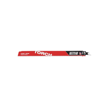 12 in. 8 TPI SAWZALL THE TORCH w/ NITRUS CARBIDE Reciprocating Saw Blade for Cast Iron & Metal, 1 PK MPN:48-00-5263