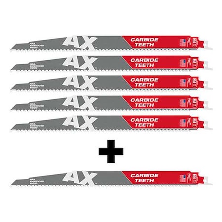 Reciprocating Saw Blade Combo Pack, 12 in, 5 TPI, Carbide Tip, Tapered Back MPN:48-00-5527, 48-00-5227
