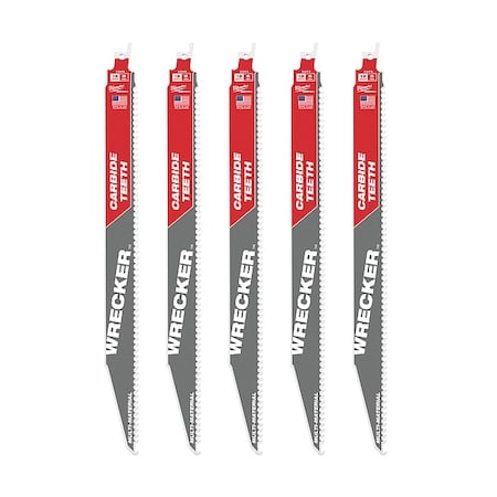 12 in. 6 TPI SAWZALL THE WRECKER with CARBIDE TEETH Multi-Material Reciprocating Saw Blade (5 pk) MPN:48-00-5543
