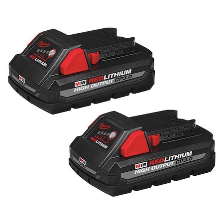 M18 REDLITHIUM CP3.0 Battery, 3.0Ah, Compact, 18V, Li-Ion, Batteries (2-Pack) MPN:48-11-1837