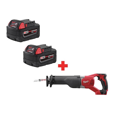 M18 SAWZALL Reciprocating Saw + M18 XC5.0 Extended Capacity Battery 2-Pack MPN:48-11-1852, 2621-20
