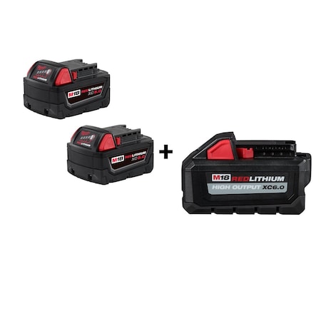 M18 XC5.0 Battery 2PK + HO XC6.0 Battery MPN:48-11-1852, 48-11-1865