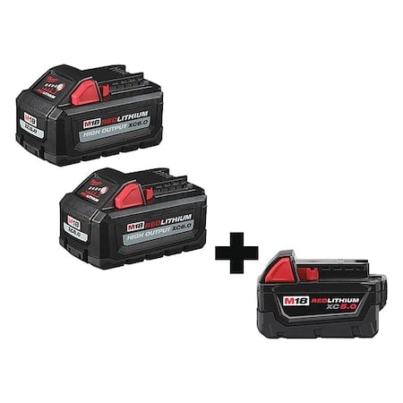M18 HIGH OUTPUT XC6.0 Batteries, 2-Pack + M18 XC5.0 Battery Pack MPN:48-11-1862, 48-11-1850