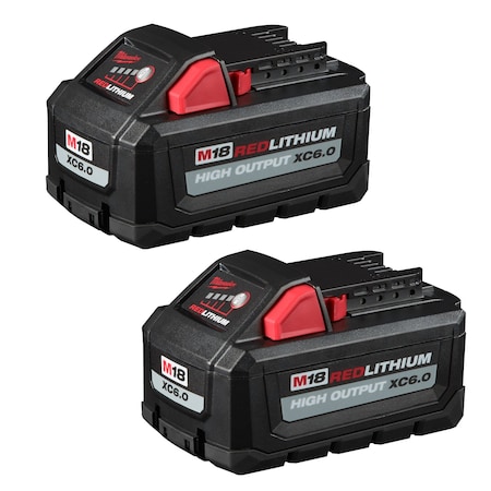 M18 REDLITHIUM XC6.0 Battery, 6.0Ah, Extended Capacity, 18V, Li-Ion, Batteries (2-Pack) MPN:48-11-1862