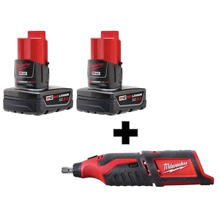 M12 Rotary Tool + M12 XC Battery 2-Pack MPN:48-11-2412, 2460-20