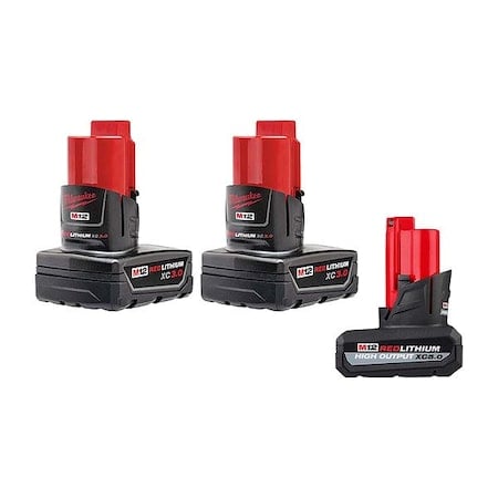 M12 RDL Battery 2PK + HO XC5.0 Battery MPN:48-11-2412, 48-11-2450