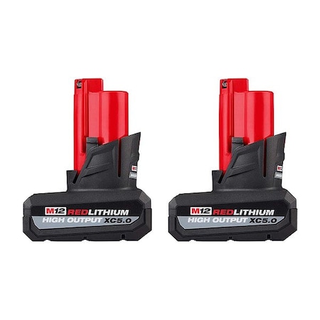 M12 REDLITHIUM HO XC5.0 Battery (2PK) MPN:48-11-2450, 48-11-2450