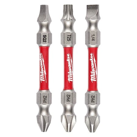 SHOCKWAVE Impact Duty PH2/SQ2/T25 Double Ended Bits 3PC MPN:48-32-4319
