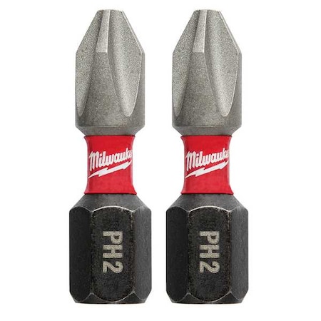 SHOCKWAVE 1 in Phillips No. 2 Impact Duty Power Bit, 2 PK MPN:48-32-4412