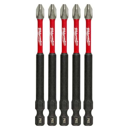 SHOCKWAVE 3-1/2 in Impact Phillips No. 2 Power Bits (5PK) MPN:48-32-4564