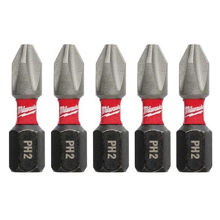 SHOCKWAVE 1 in Phillips No. 2 Impact Duty Power Bit, 5 PK MPN:48-32-4601