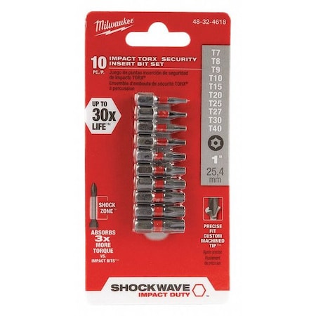 SHOCKWAVE Torx Security Insert Bit Set - 10PC MPN:48-32-4618