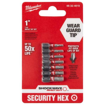 SHOCKWAVE Hex Security Insert Bit Set - 7PC MPN:48-32-4619
