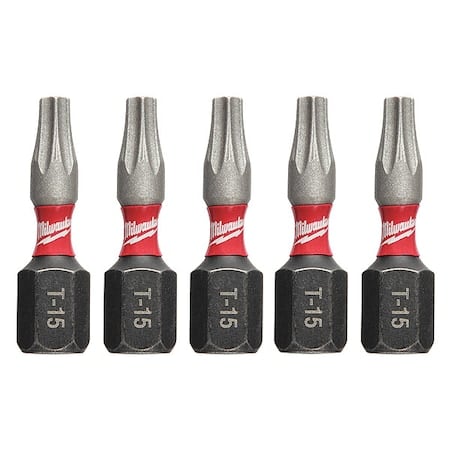 1 in. TORX T15 SHOCKWAVE Impact Duty Insert Bit (5 pk) MPN:48-32-4628