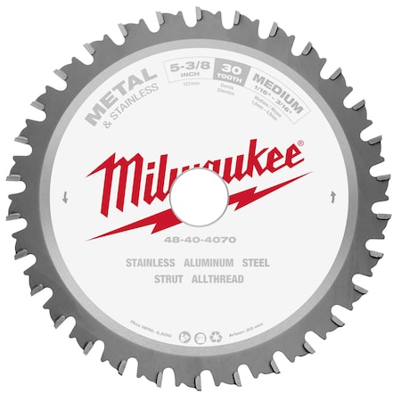 5 3/8 in Metal & Stainless Cutting Circular Saw Blade (25/32 in Arbor) MPN:48-40-4070