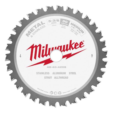 5-3/8 in. 30 Tooth Metal and Stainless Cutting Circular Saw Blade (5/8 in. Arbor) MPN:48-40-4205