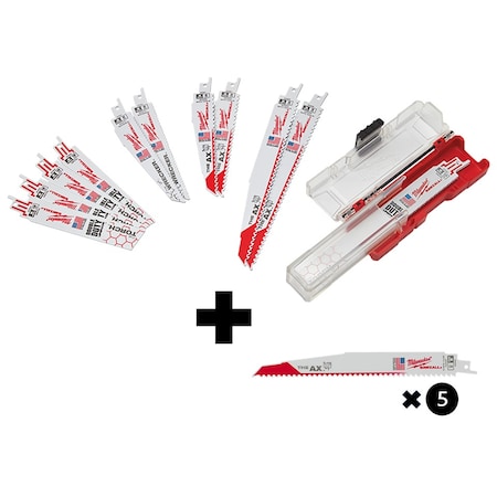 Reciprocating Saw Blade Combo Pack, Demolition, 12-Piece, 9 in, 5 TPI MPN:49-22-1129, 48-00-5026