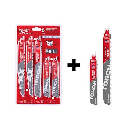 Reciprocating Saw Blade Set: (1) 9 in 7 TPI + (2) 6 in 7 TPI + (2) 9 in 5 TPI MPN:49-22-5505, 48-00-5201, 48-00-5202