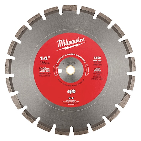 14 in. Segmented Asphalt and Green Concrete Cutting Blade MPN:49-93-7240