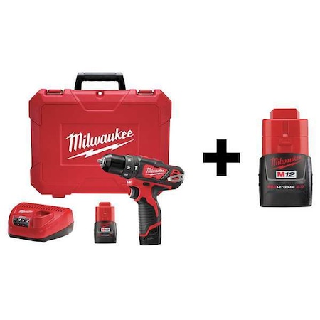 12.0 V Hammer Drill, Battery Included, 3/8 in Chuck MPN:7DF42