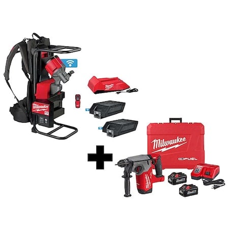 MX Concrete Vibrator w M18 Rotary Hammer, Includes Batteries MPN:MXF371-2XC, 2912-22