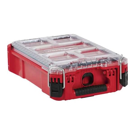 PACKOUT Tool Case, 5 Compartments, 9-7/8 in W x 15-1/4 in D x 4-5/8 in H, Red, Plastic MPN:48-22-8435