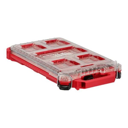 PACKOUT Tool Case, 5 Compartments, 9-3/4 in W x 15-1/4 in D x 2-1/2 in H, Red, Plastic MPN:48-22-8436