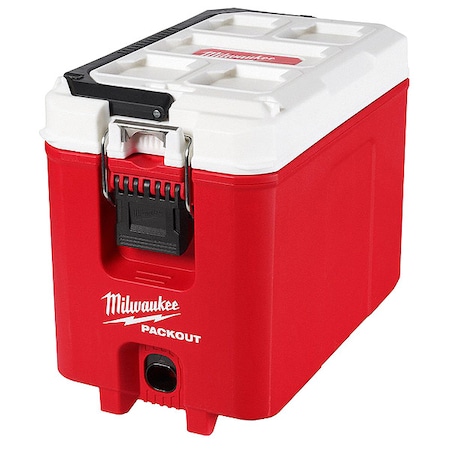 16 qt Packout Hard Sided Compact Cooler, Up to 3 Days Ice Retention, Red/White MPN:48-22-8460