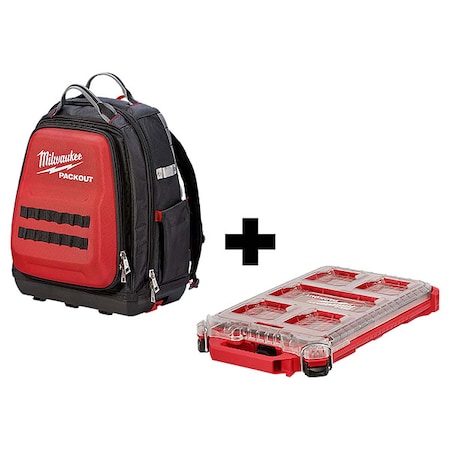 PACKOUT Backpack + PACKOUT Low-Profile Compact Organizer MPN:48-22-8301, 48-22-8436