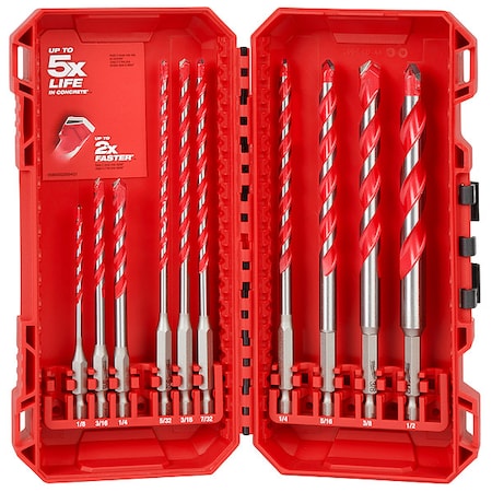 10PC. Impact Dutycarbide Hammer Drill Bit St MPN:48-20-9058