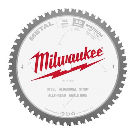10 IN. Metal Cutting Circular Saw Blade MPN:48-40-4260